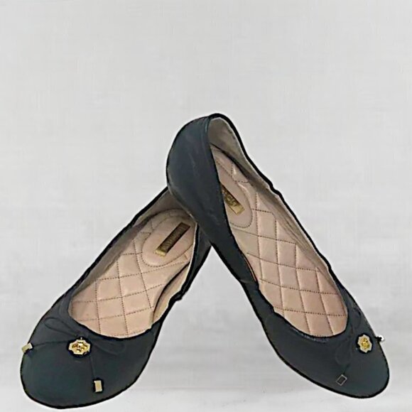 Louise et cie Ferraria Round Toe w/Bow ballet flats Black Size 8 - Picture 1 of 14